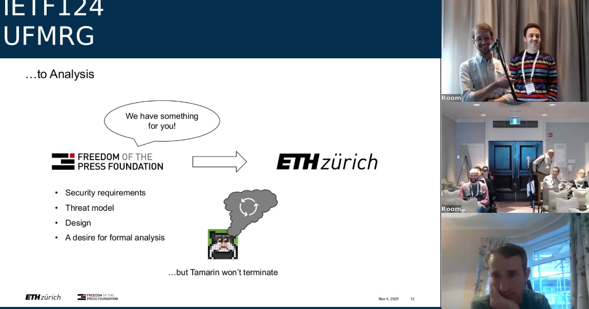 Security Analysis of SecureDrop Protocol Presented at IETF 124