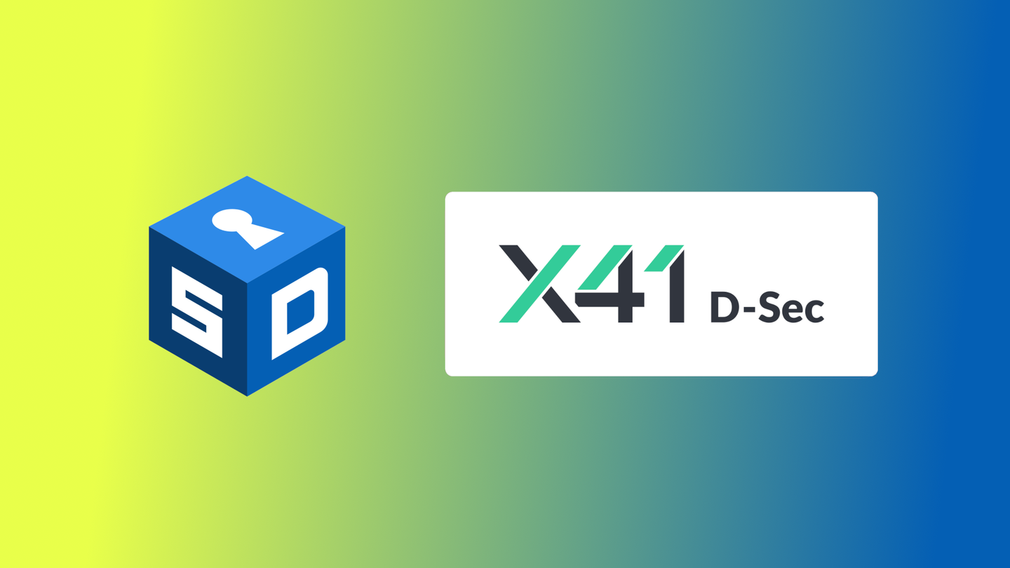 SecureDrop and X41 D-Sec logos against a yellow-to-blue gradient background